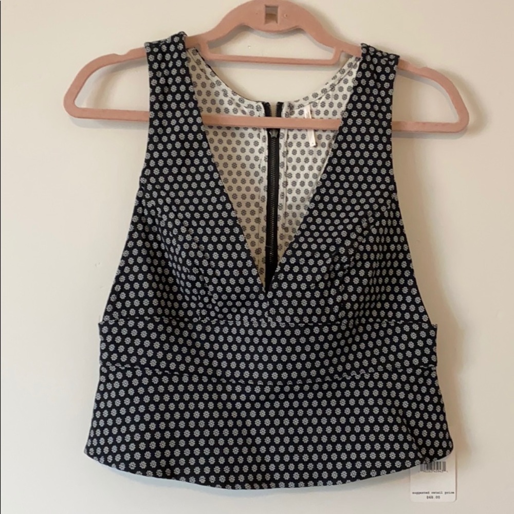 free people deep v neck top